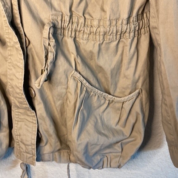 Love 21 cargo moto utility button up Pockets buckles hoodie long sleeve jacket - Picture 2 of 11